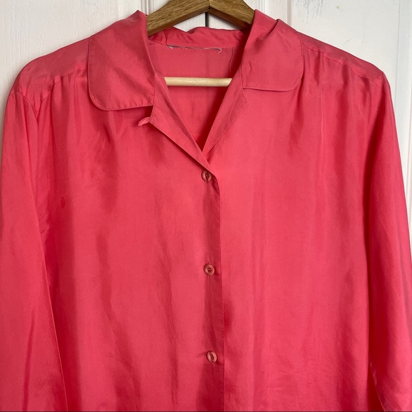 Silk Button Down Top - Picture 2 of 10